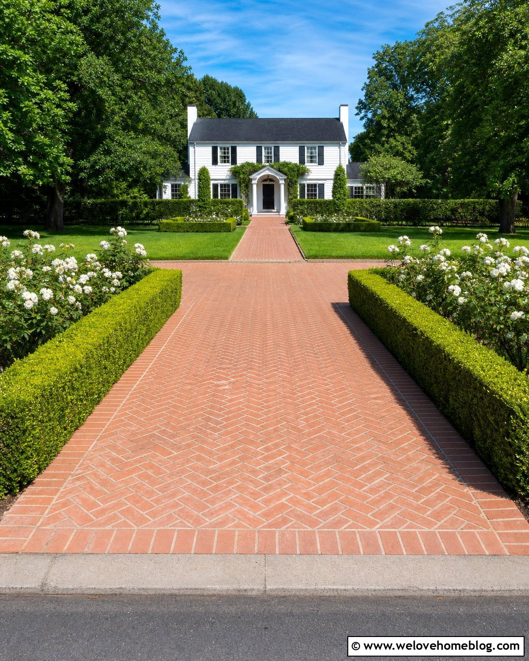 Boxwood Border With A Brick Driveway - 20 boxwood driveway ideas