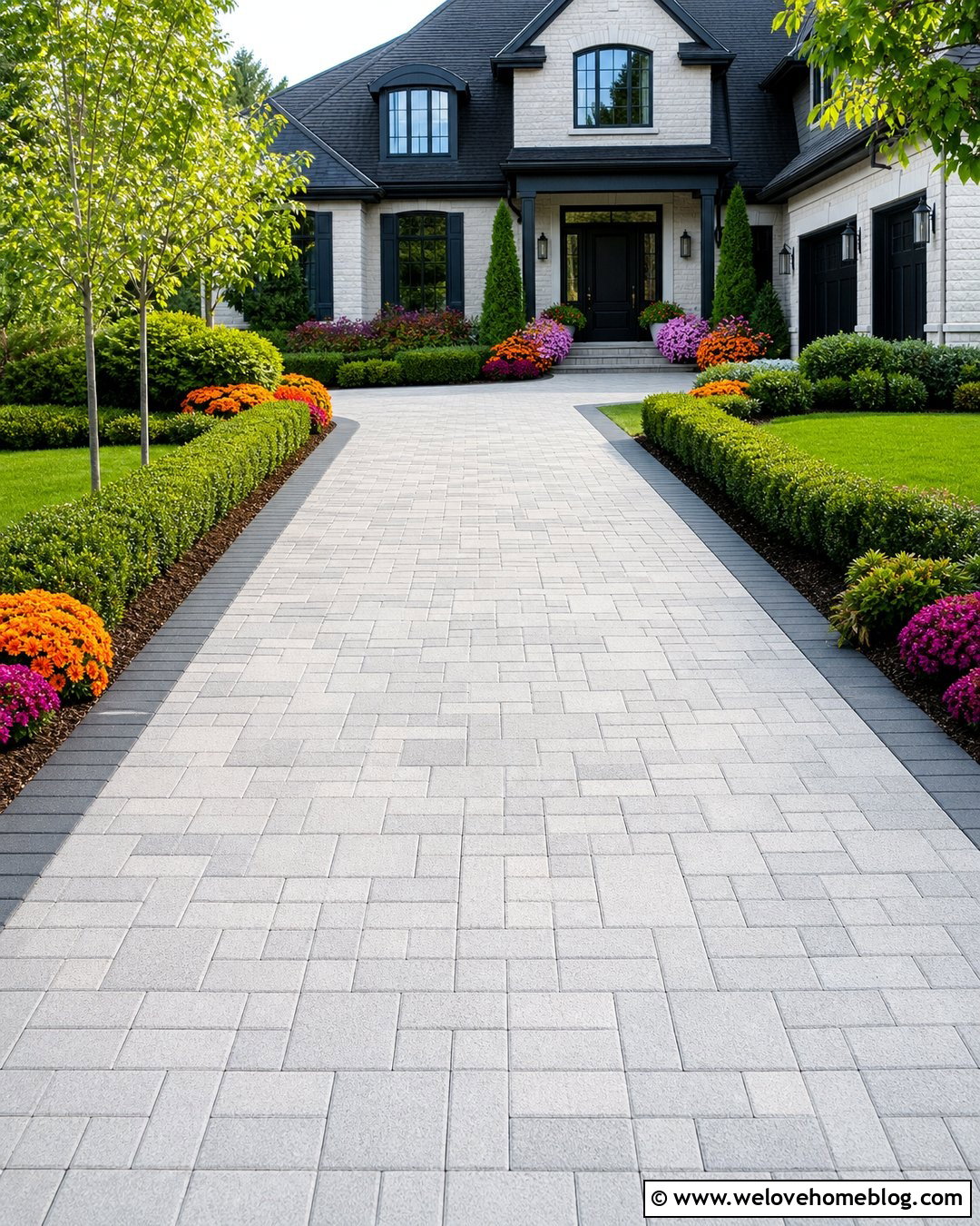 Boxwood Driveway With Seasonal Flowers - 20 boxwood driveway ideas