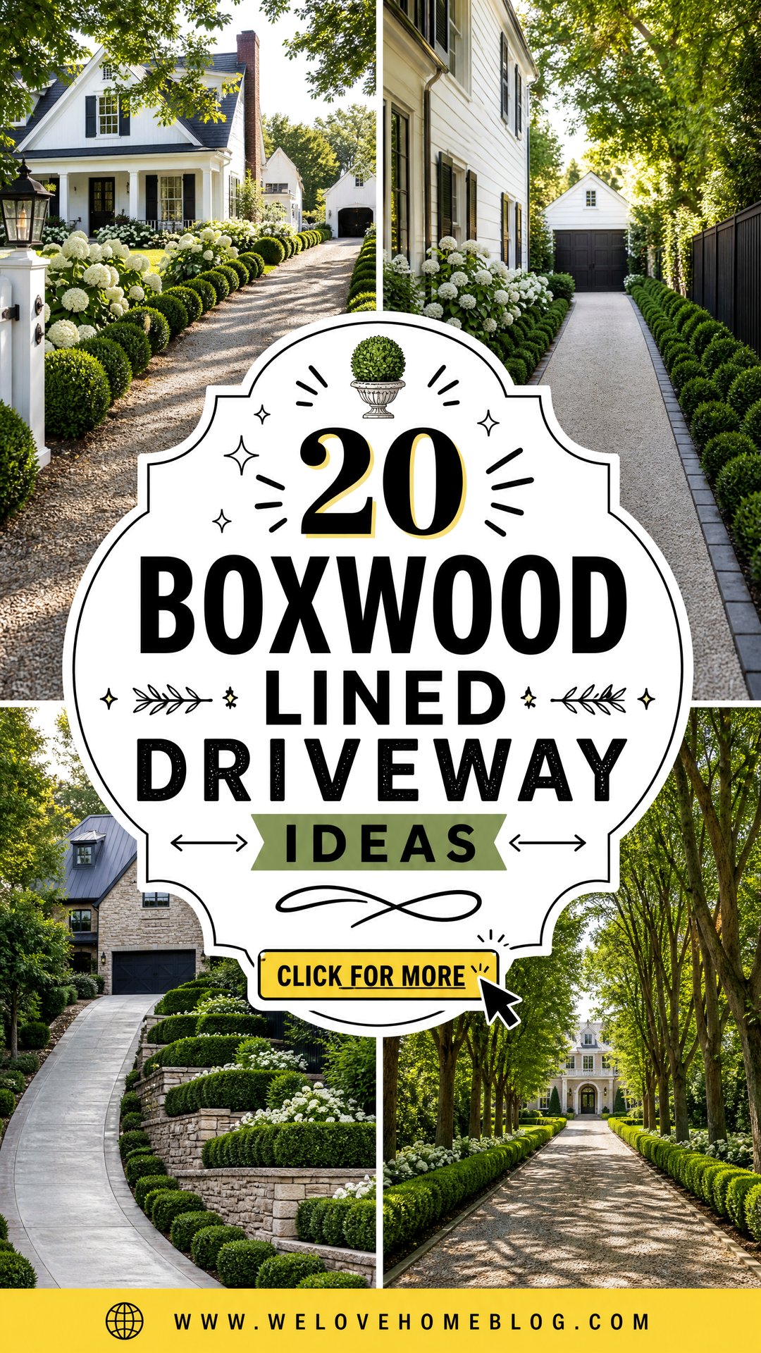 20 Boxwood Lined Driveway Ideas for a Polished Front Yard - 20 Boxwood Lined Driveway Ideas for a Polished Front Yard