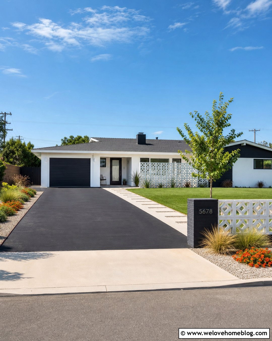 Breeze Block Driveway Address Wall - 20 Breeze Block Driveway Ideas