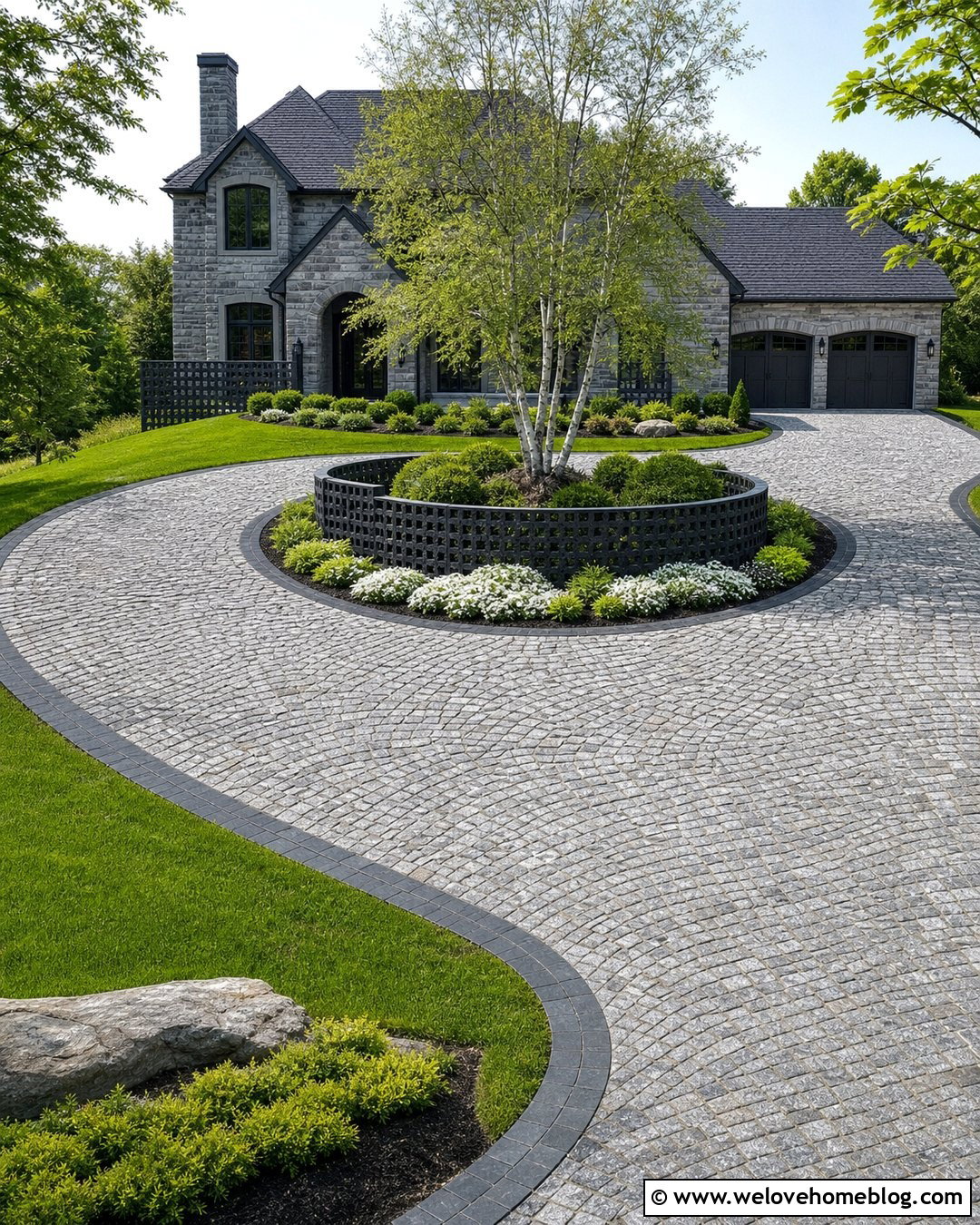 Breeze Block Driveway With Cobblestone - 20 Breeze Block Driveway Ideas