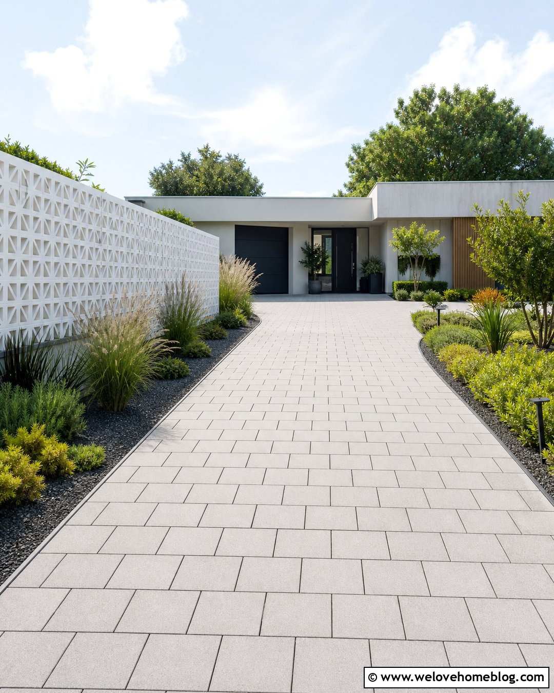 Breeze Block Driveway With Concrete Pavers - 20 Breeze Block Driveway Ideas