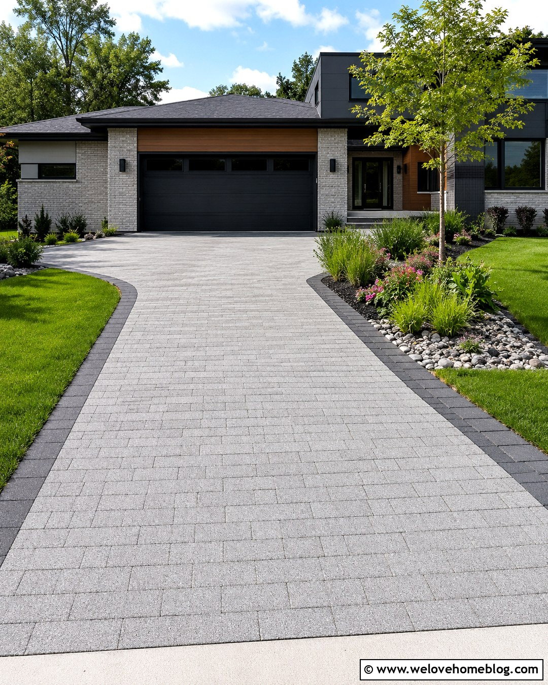 Brett Alpha Flow Driveway With Rain Garden - 20 Brett Landscaping Driveways Ideas