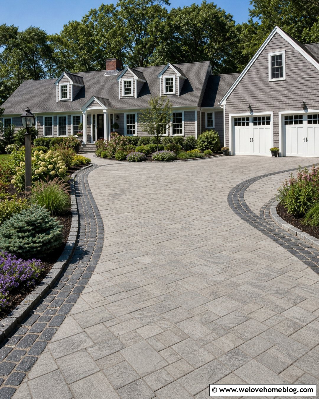 Brett Driveway With Cobblestone Border - 20 Brett Landscaping Driveways Ideas