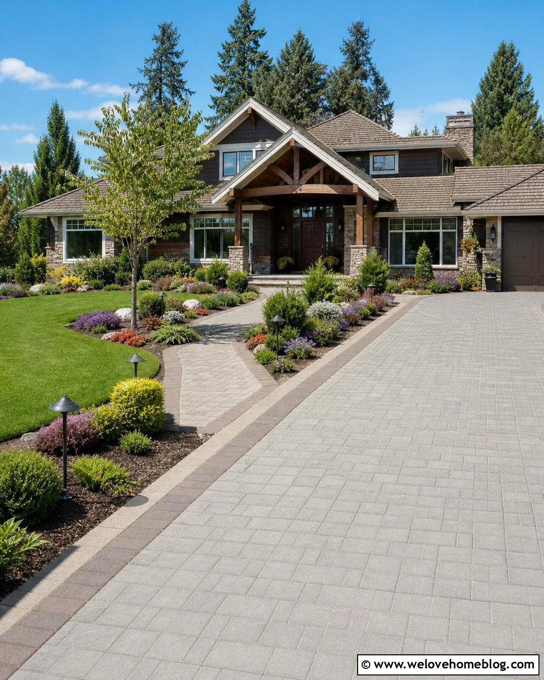 Brett Driveway With Matching Front Walkway - 20 Brett Landscaping Driveways Ideas