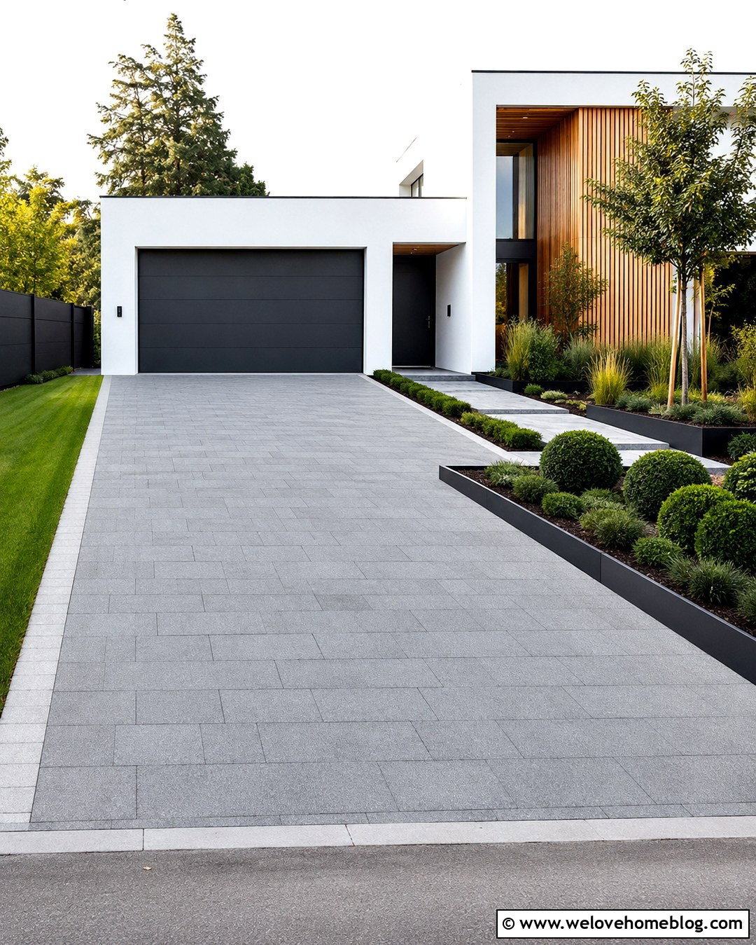 Brett Lugano Driveway With Contemporary House - 20 Brett Landscaping Driveways Ideas