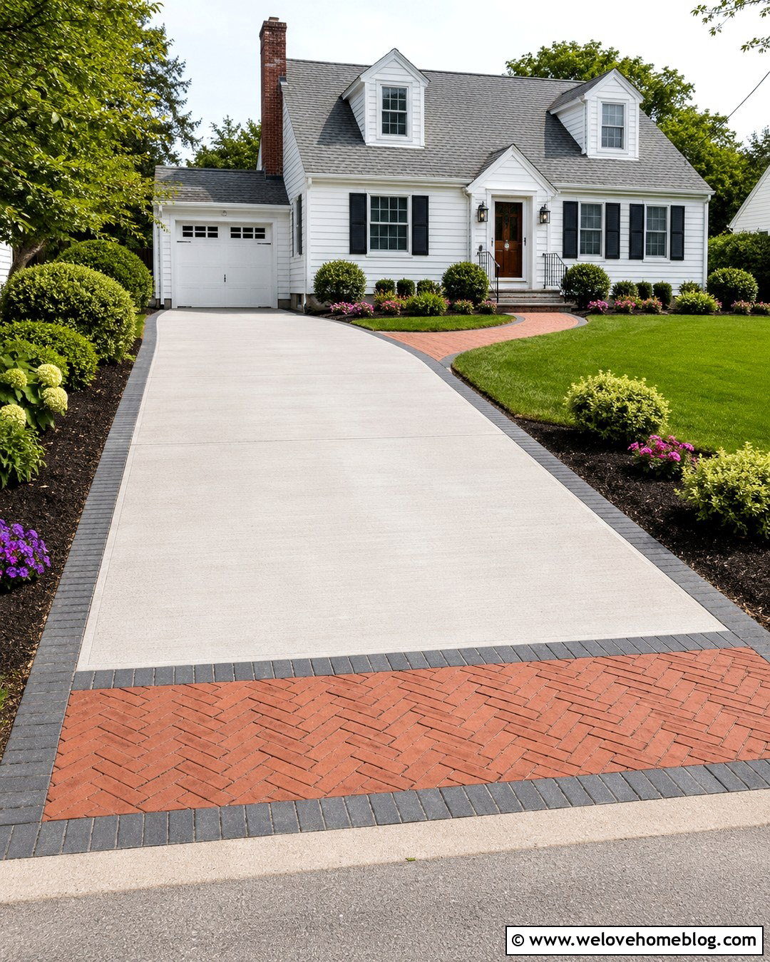 Brick Apron With Concrete Driveway - 20 brick entrance driveway ideas