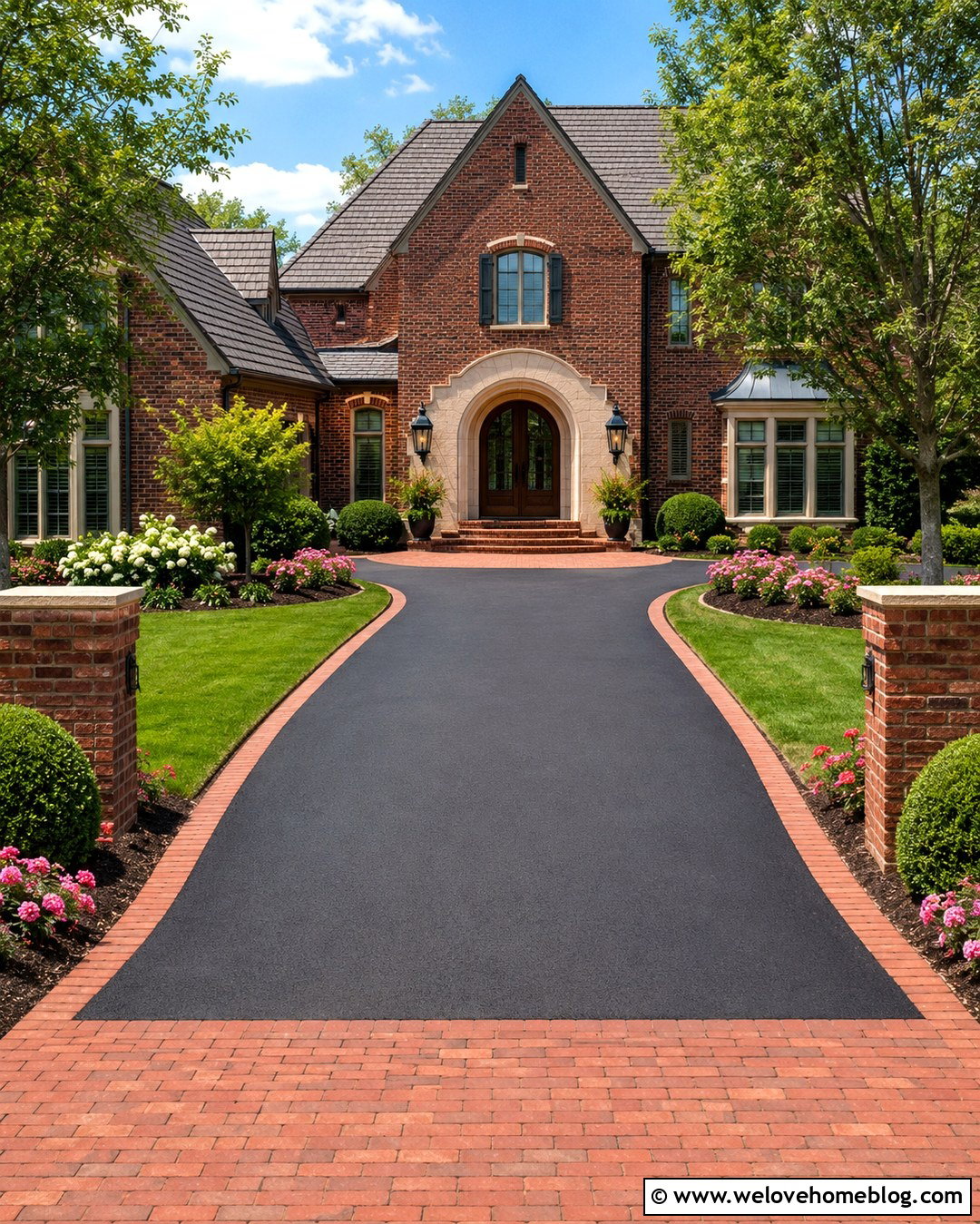 Brick Arch Portico Driveway Entrance - 20 Portico Driveway Entrance Ideas