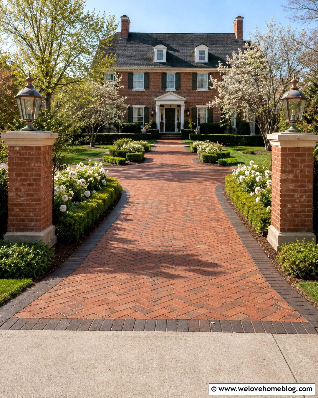Brick Column Driveway Entrance - 20 Elegant Driveway Entrance Ideas