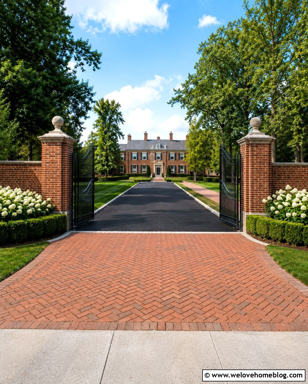 Brick Column Estate Driveway Entrance - 20 Estate Driveway Entrance Ideas