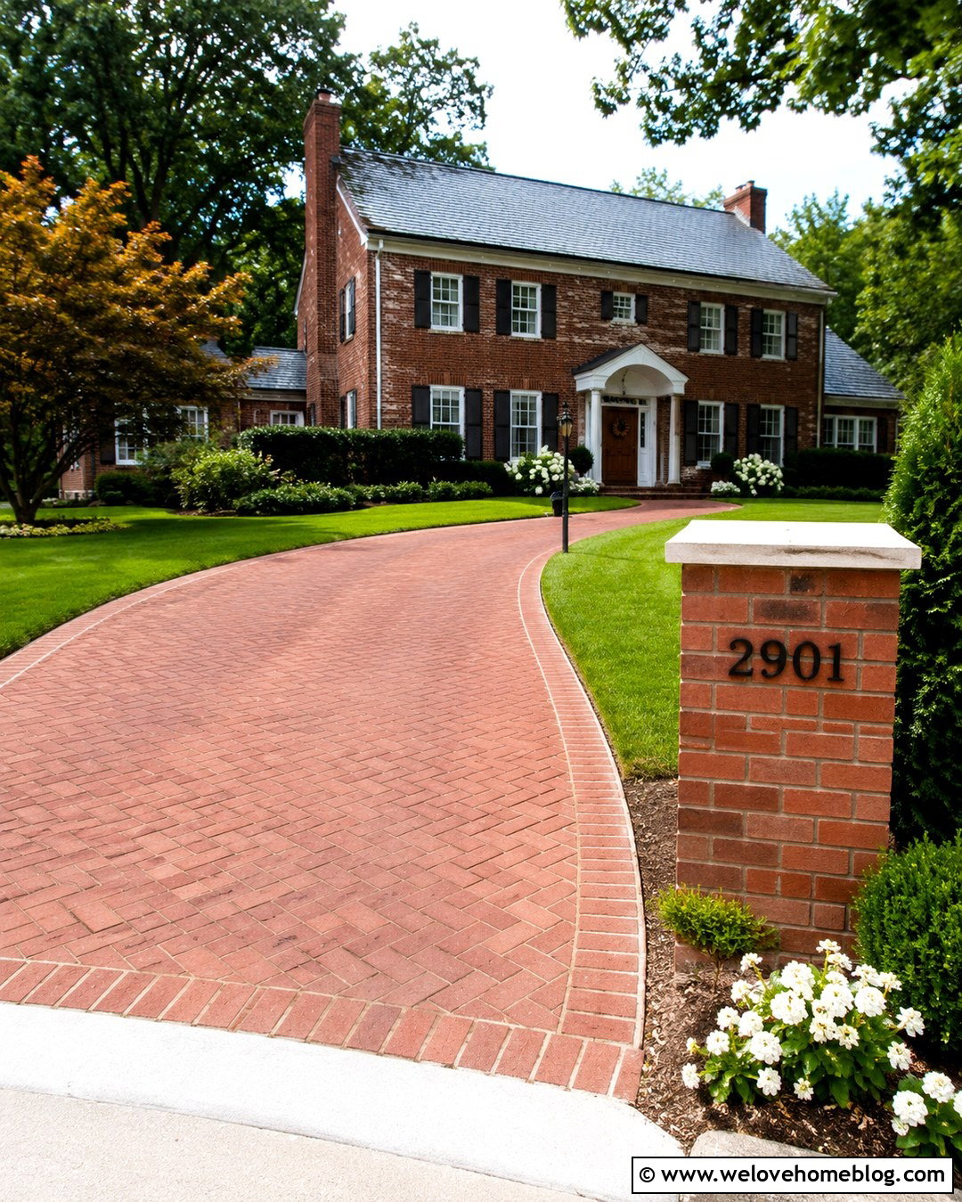 Brick Driveway Address Marker With Paver Driveway - 20 address markers driveway ideas