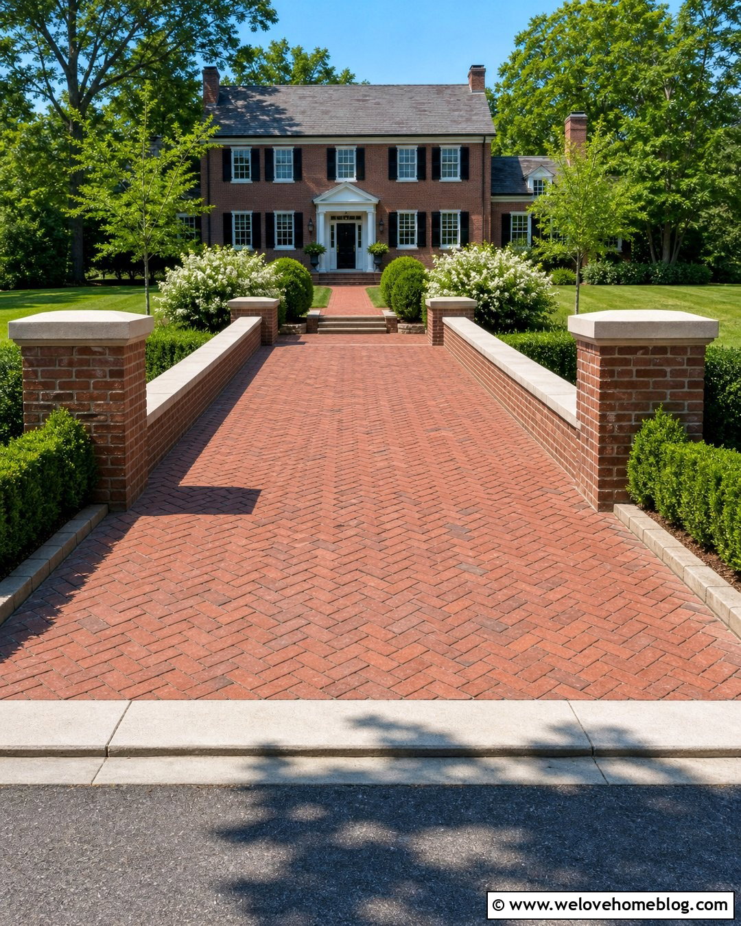 Brick Driveway Bridge With Low Parapet Walls - 30 Driveway Bridge Ideas