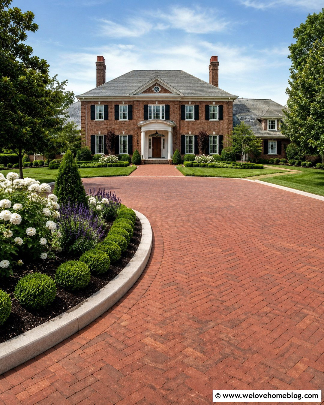 Brick Driveway Corner With Boxwood - 20 corner driveway landscaping ideas