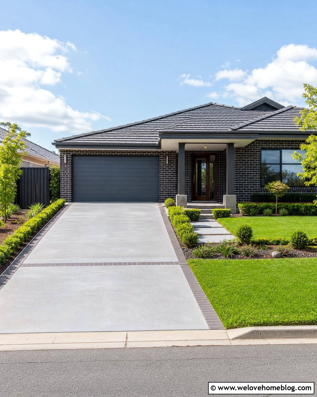 Brick Driveway Edging For Modern Concrete