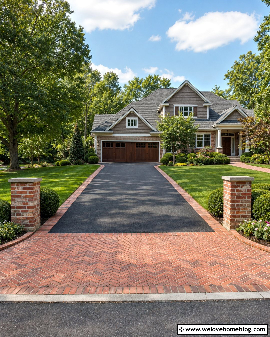 Brick Driveway Edging With A Matching Entrance Apron - 20 brick driveway edging ideas