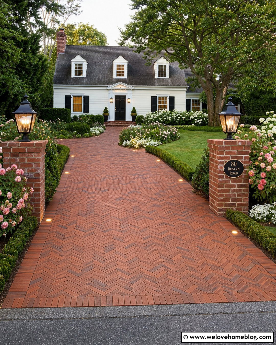 Brick Driveway Entrance Ground Lighting - 25 Driveway Lighting Entrance Ideas