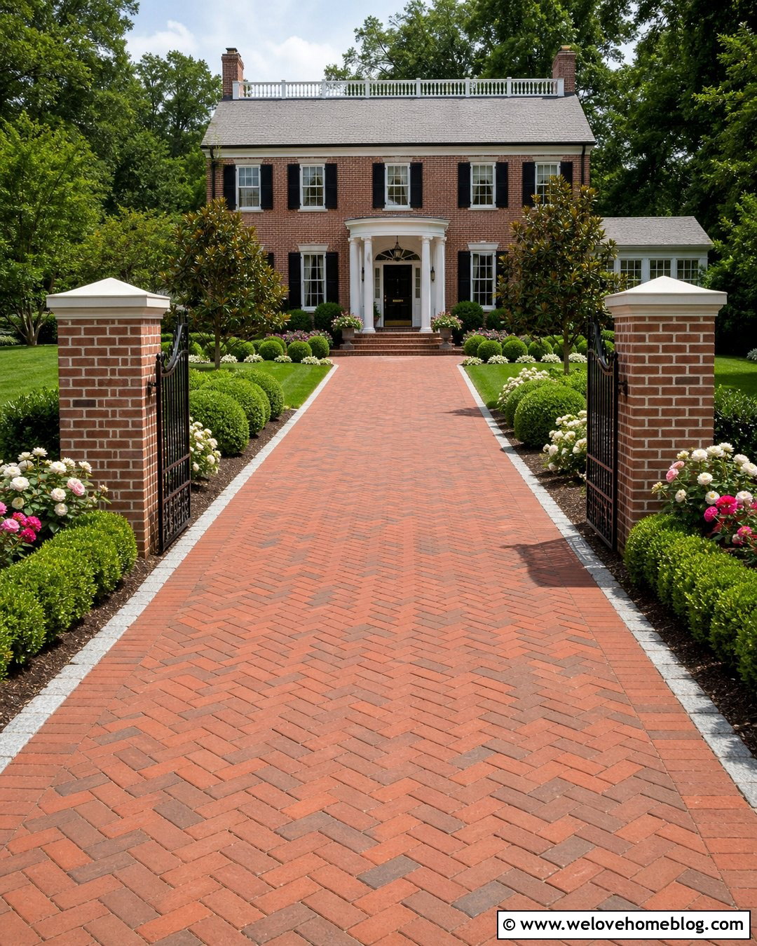 Brick Driveway Entrance With Iron Gate - 40 driveway entrance ideas