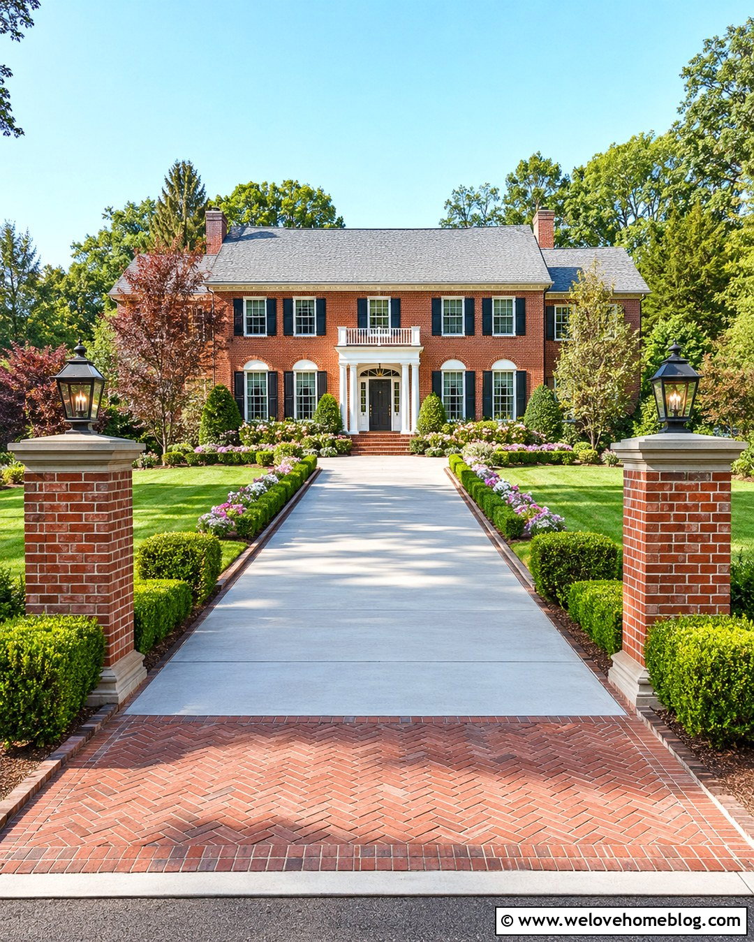 Brick Driveway Entrance With Matching Pillars - 20 brick entrance driveway ideas