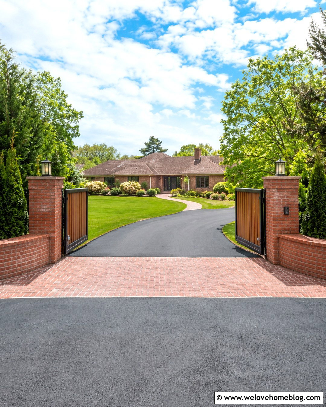 Brick Driveway Gate With Privacy Panels - 20 Luxury Brick Driveway Gate Ideas