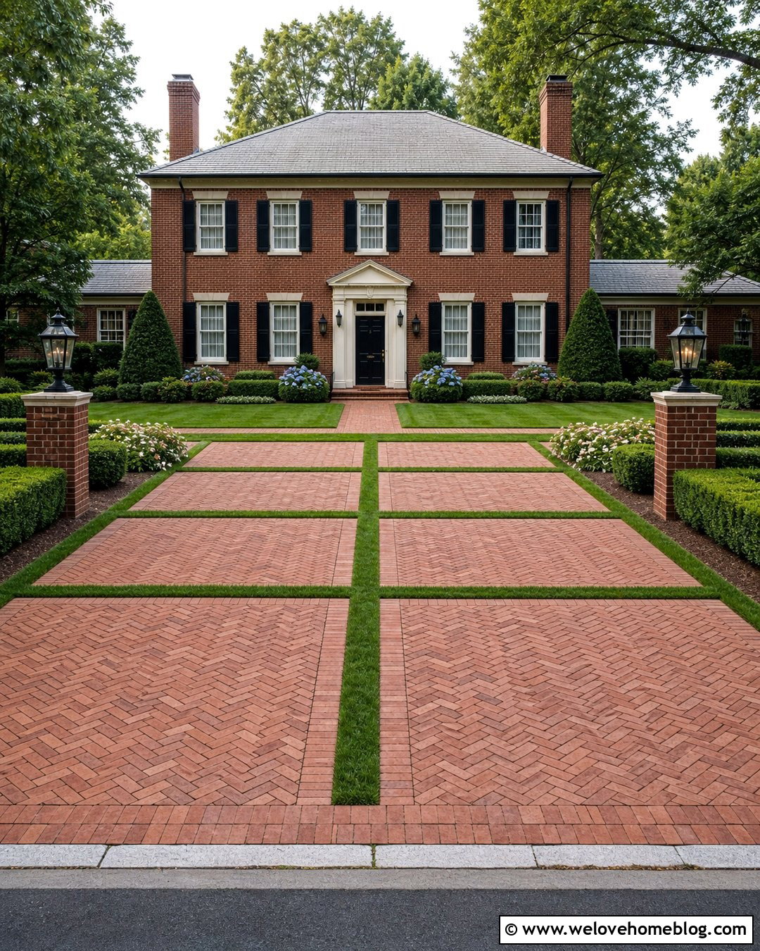 Brick Driveway Grid With Grass Joints