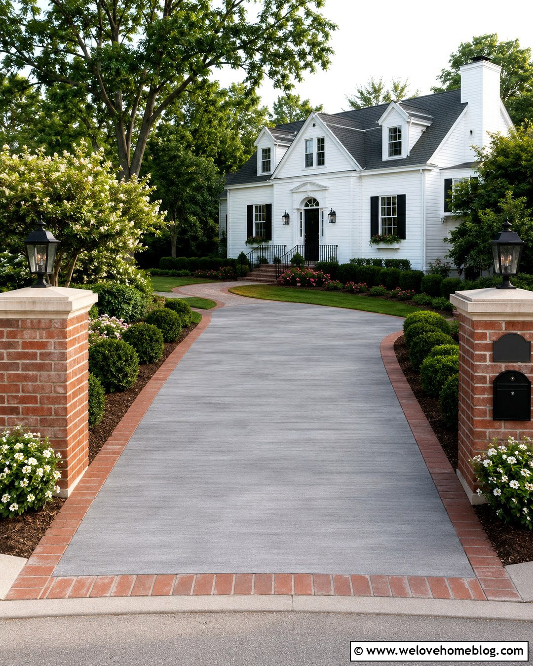 Brick Driveway Pillars With A Built In Mailbox - 20 Brick Driveway Pillars With Lights Ideas