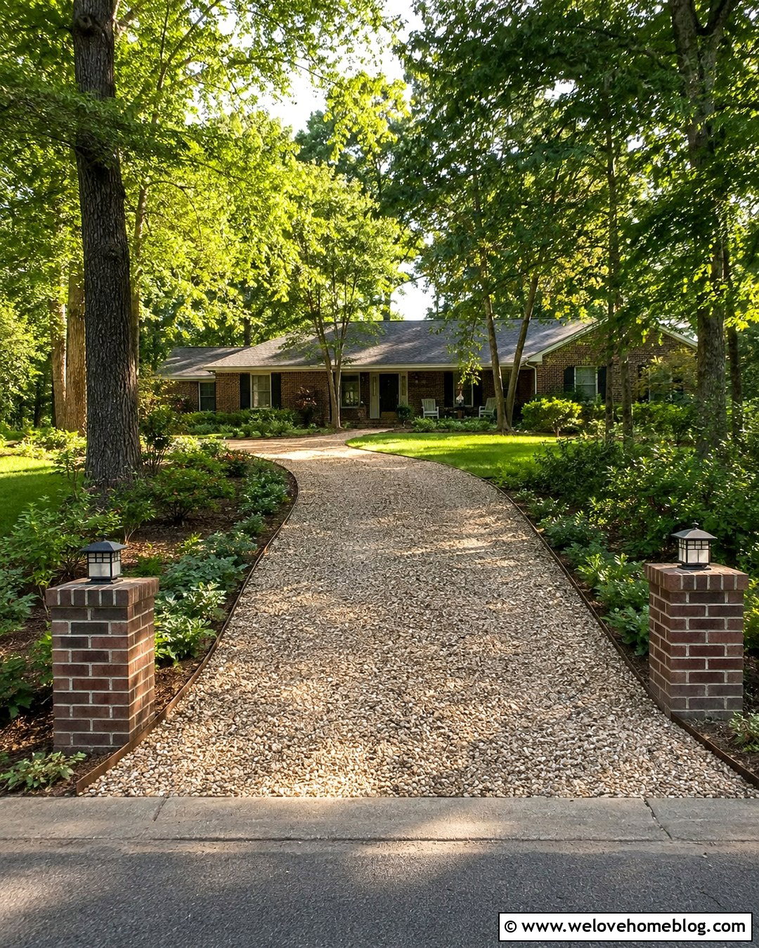Brick Driveway Pillars With Solar Cap Lights - 20 Brick Driveway Pillars With Lights Ideas