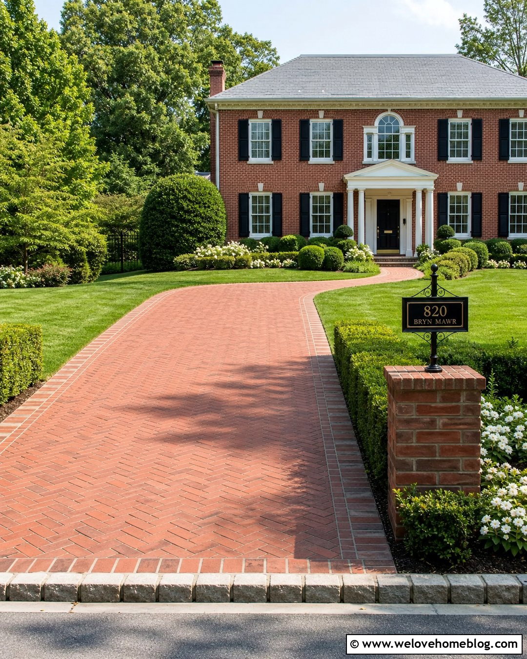 Brick Driveway Sign Post With Brick Paver Driveway - 20 Driveway Sign Post Ideas