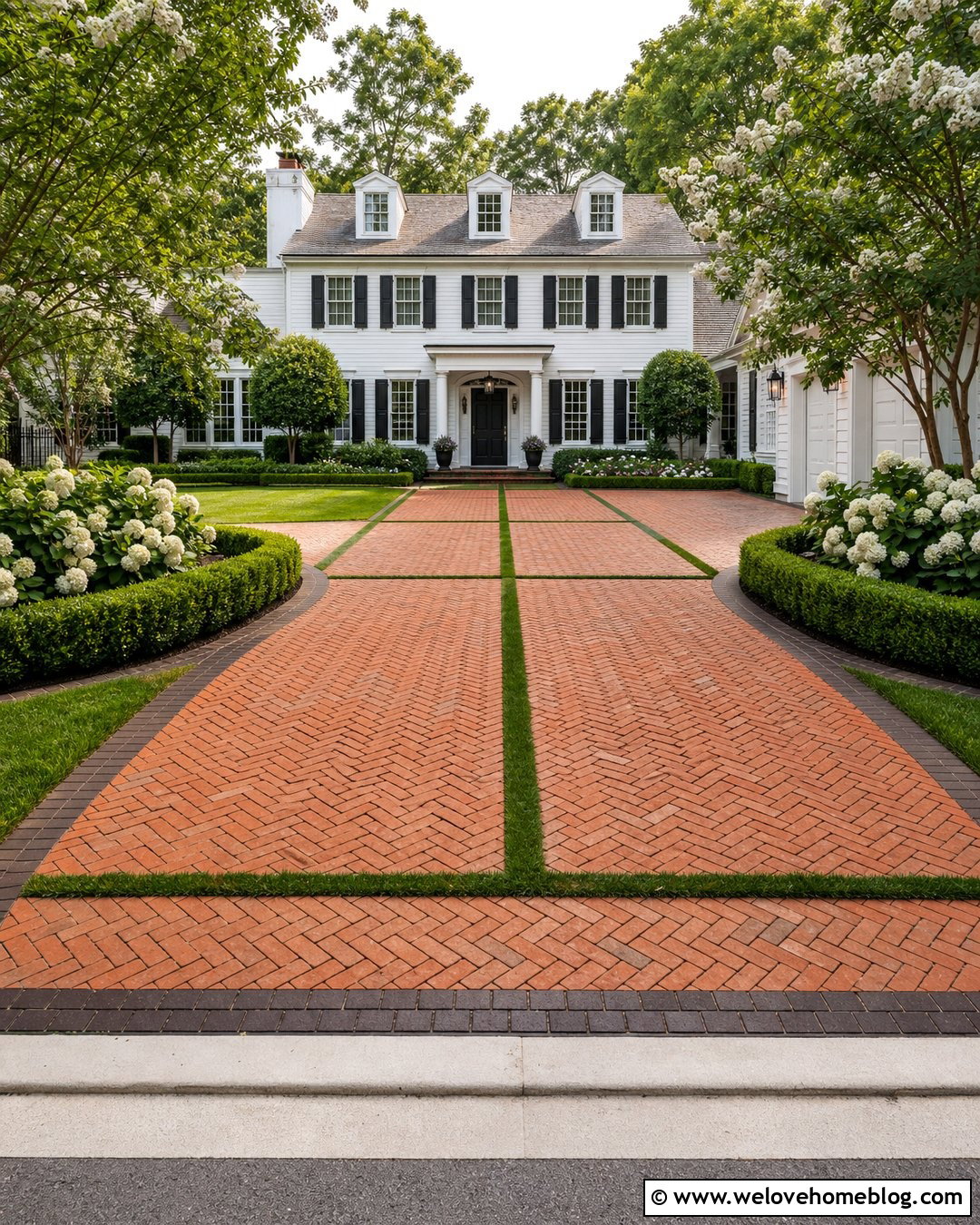 Brick Driveway With Turf Ribbons - 20 Driveway With Turf Ideas
