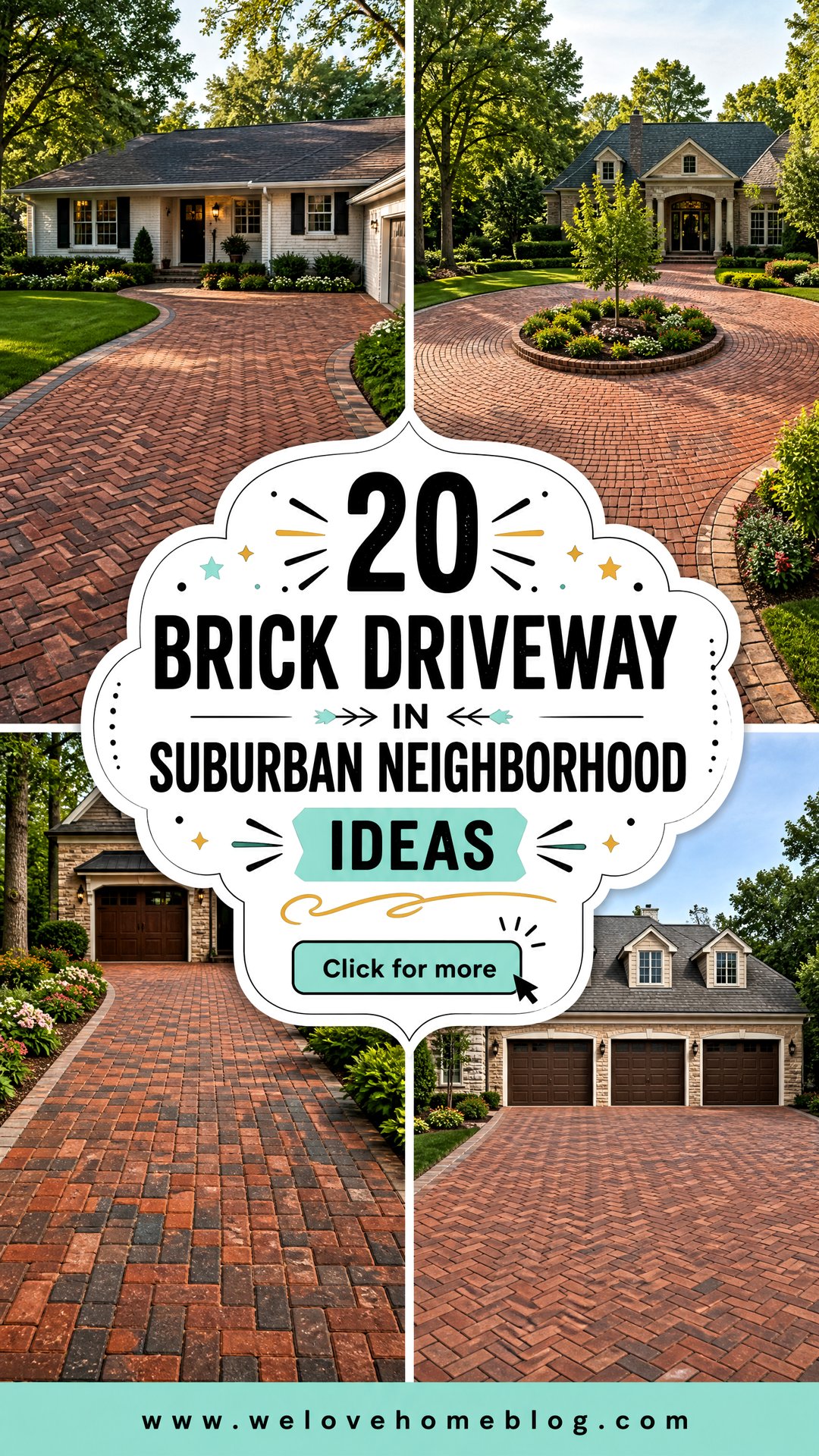 20 Brick Driveway in Suburban Neighborhood Ideas to Inspire You - 20 Brick Driveway in Suburban Neighborhood Ideas to Inspire You