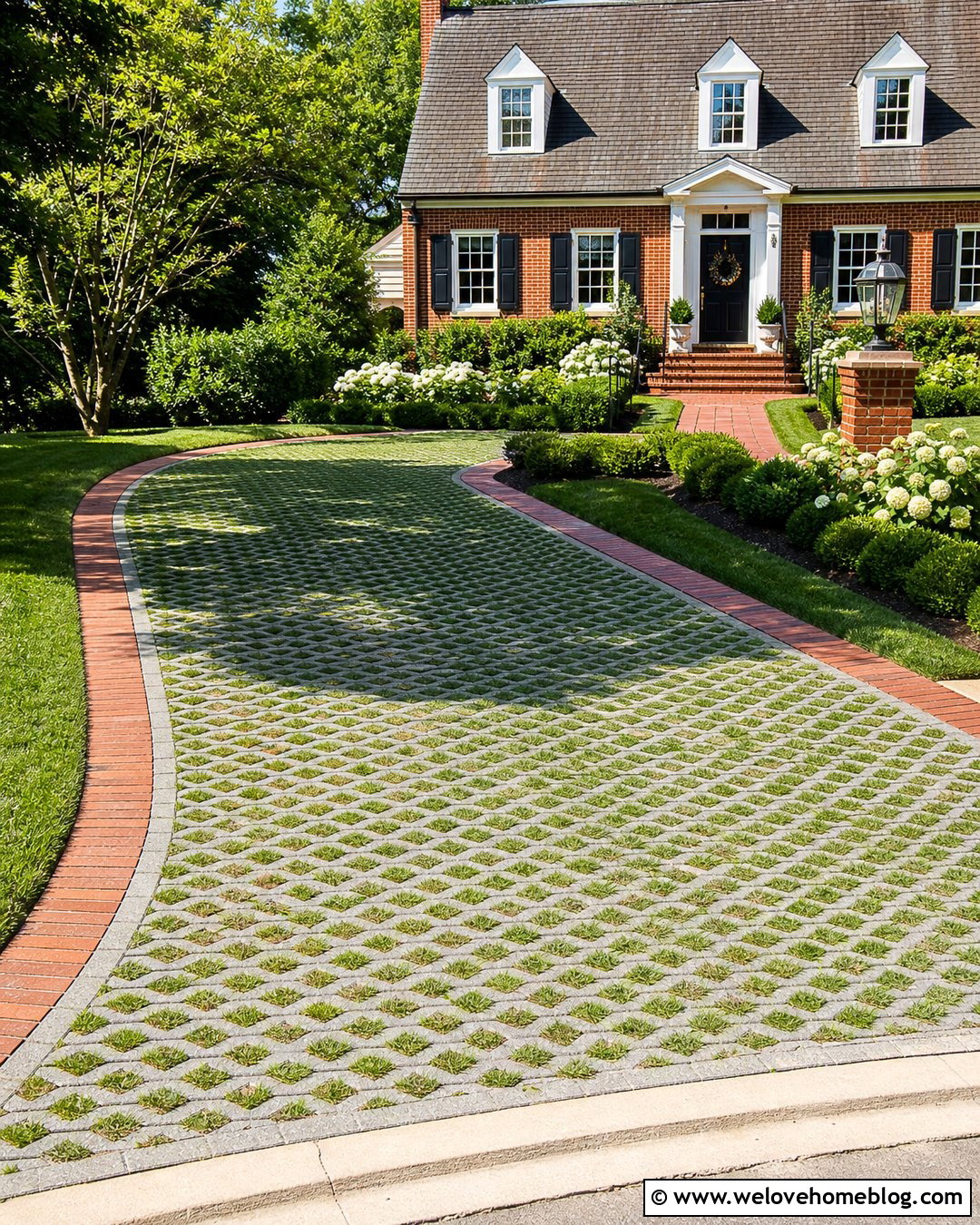 Brick Edged Turf Block Driveway - 20 turf block driveway ideas