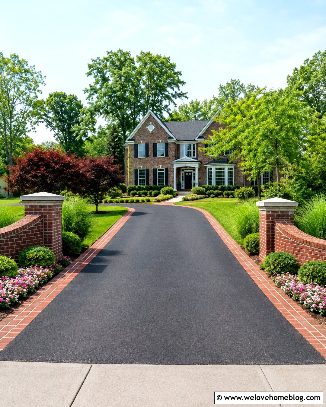 Brick Entrance With Low Garden Walls - 20 brick entrance driveway ideas