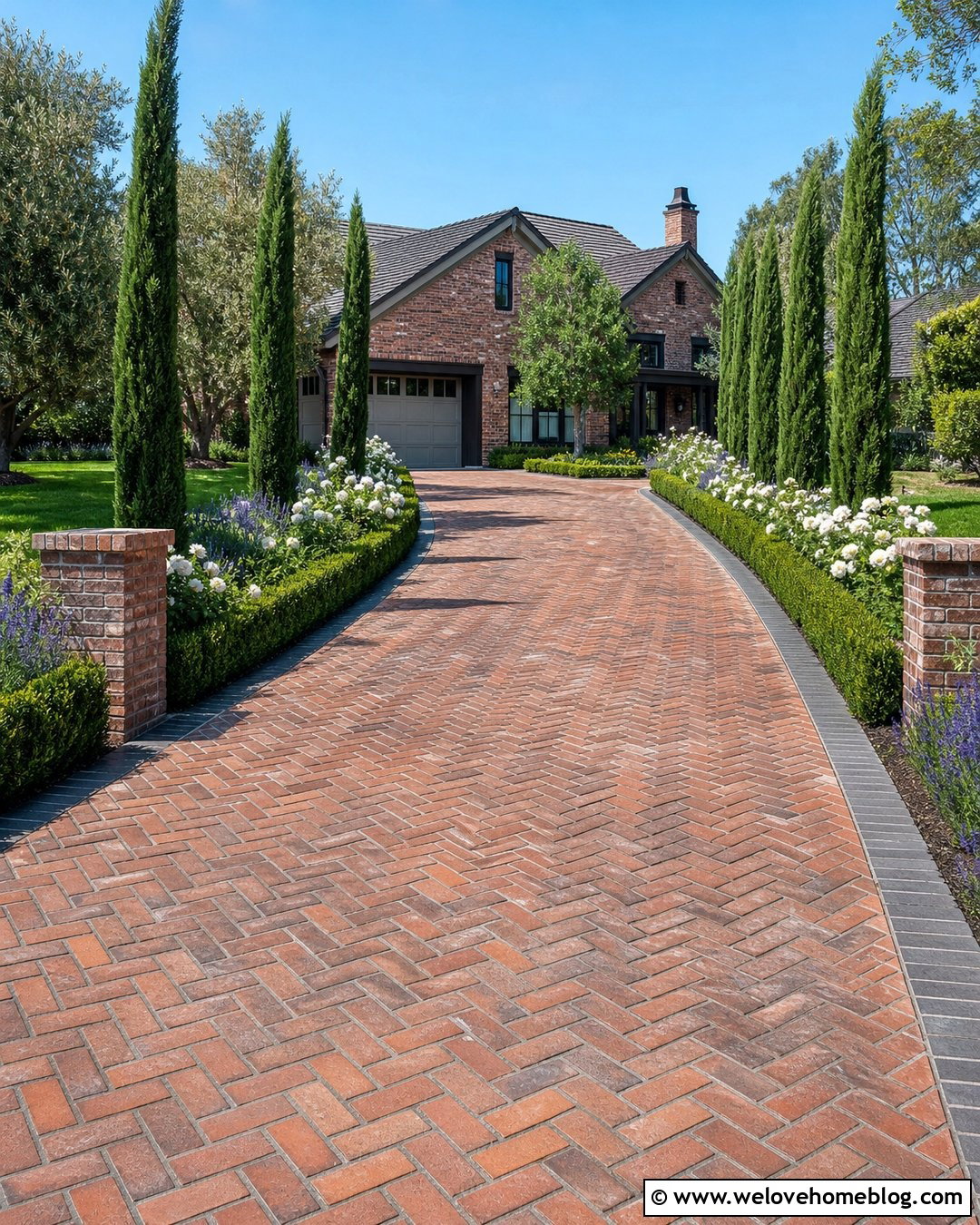 Brick Italian Cypress Driveway - 20 Italian Cypress Driveway Ideas