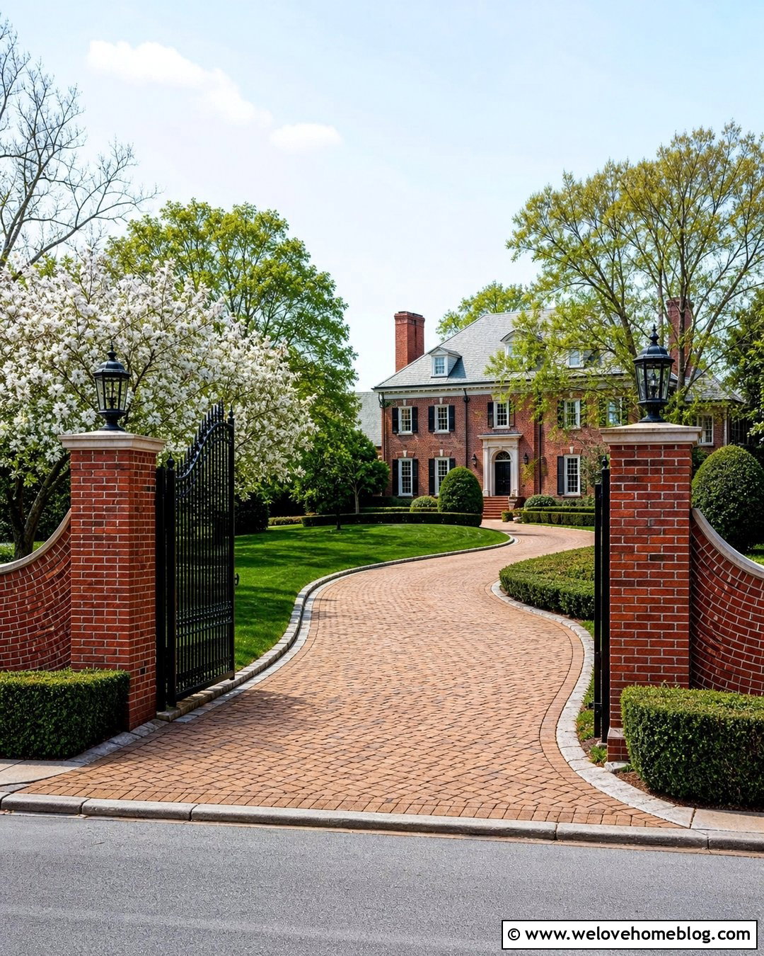 20 Luxury Brick Mansion With Gated Driveway Ideas to Inspire