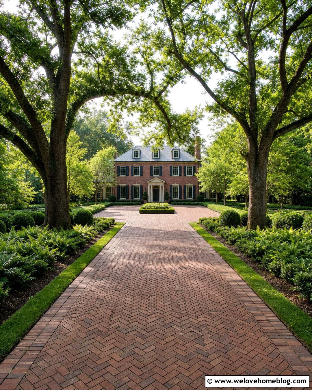 Brick Oak Tree Lined Driveway - 20 Oak Tree Lined Driveway Ideas