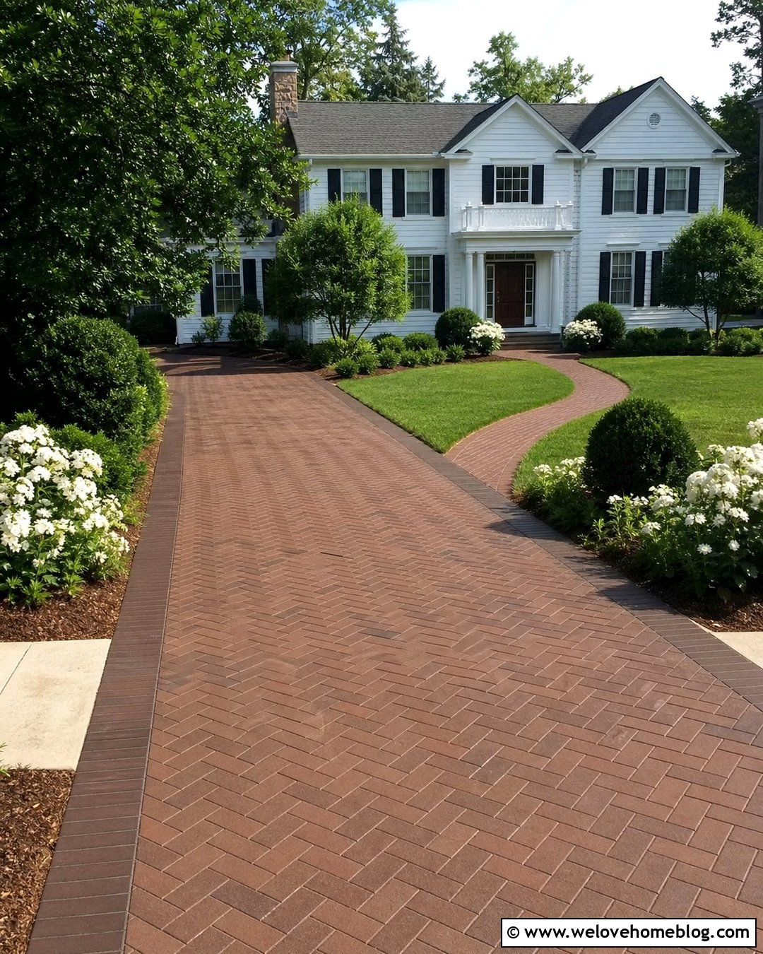 Brick Pattern Concrete Driveway Overlay - 25 Resurface Concrete Driveway Ideas