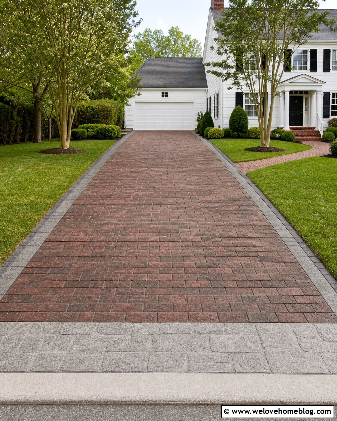 Brick Pattern Concrete Driveway Resurfacing - 30 Concrete Driveway Resurfacing Ideas