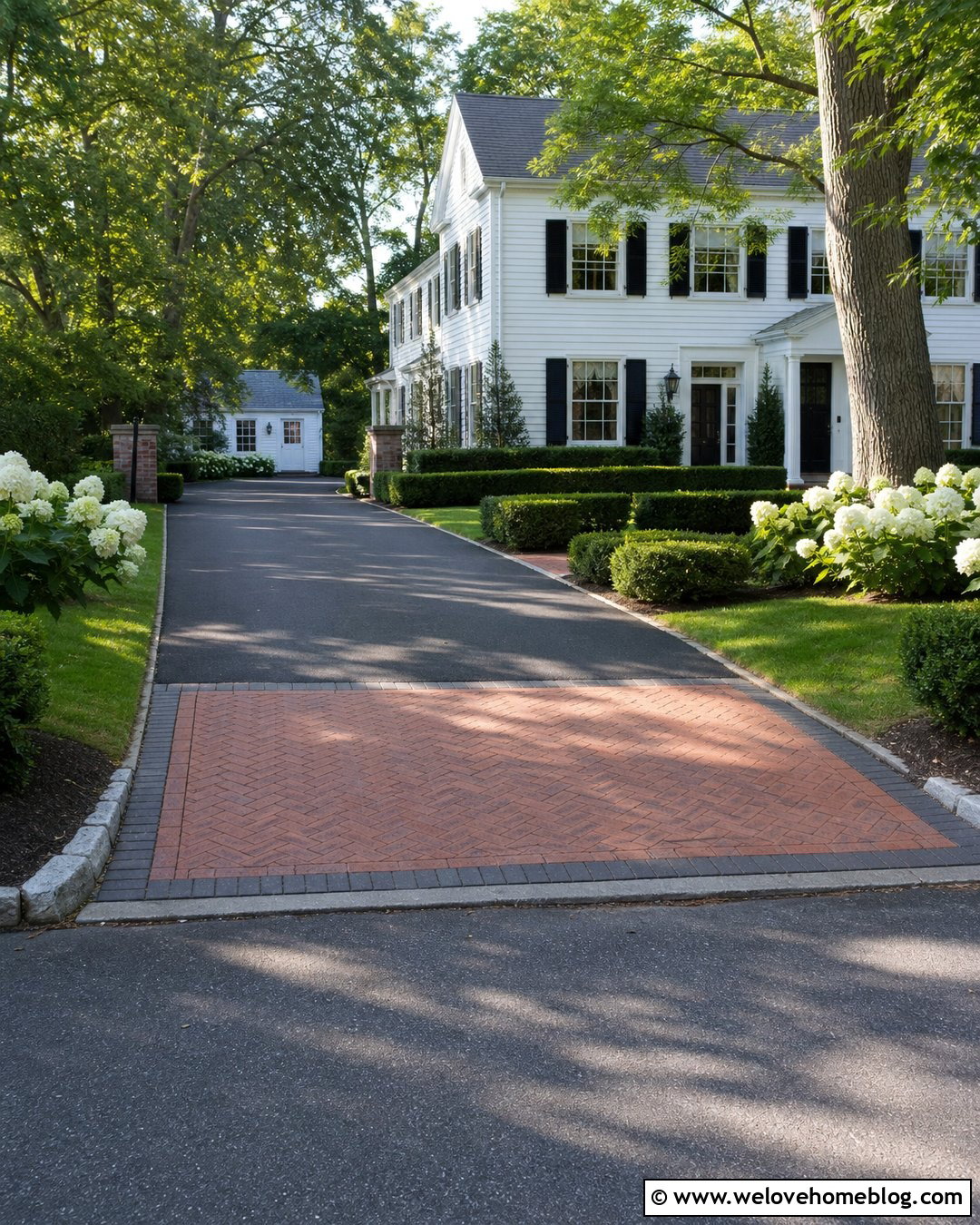 Brick Paver Apron With Asphalt Driveway