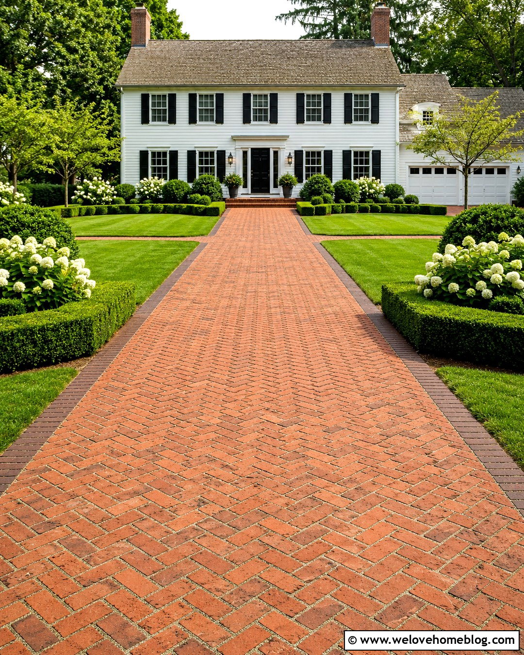 Brick Permeable Paver Driveway In Herringbone - 20 Permeable Paver Driveway Ideas