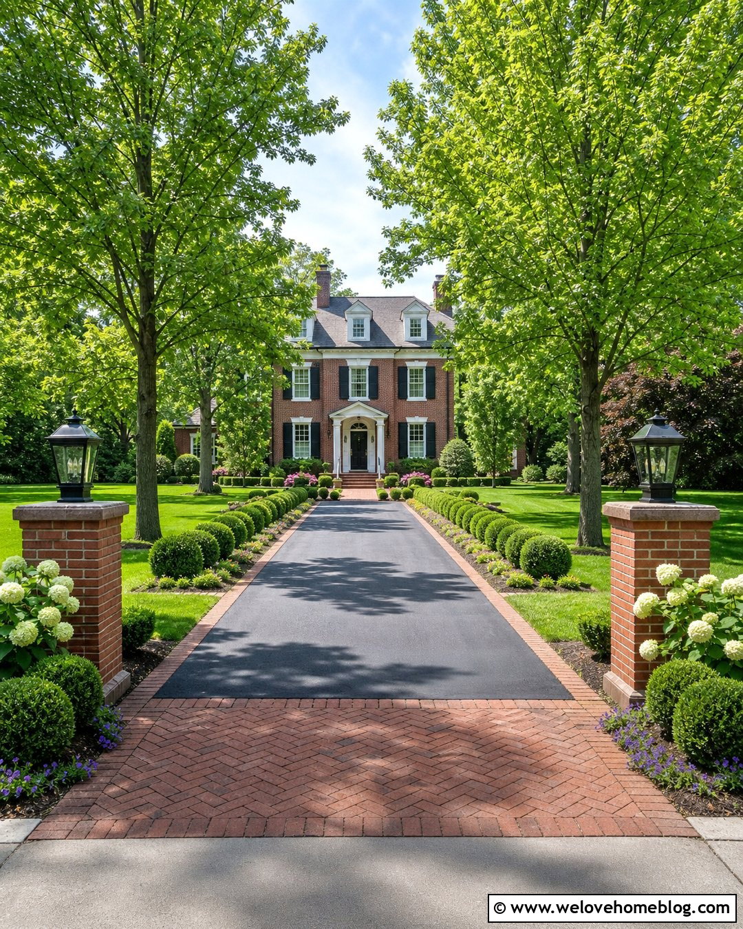 Brick Pillar Driveway Entrance - 35 End Of Driveway Entrance Ideas