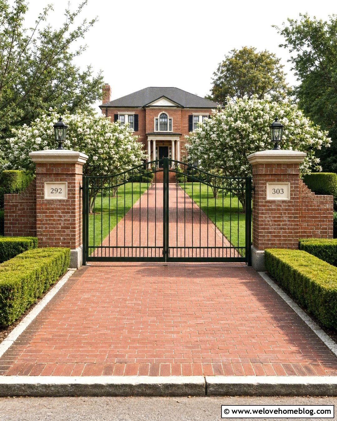 Brick Pillar Driveway Gate - 25 Driveway Entrance Gate Ideas