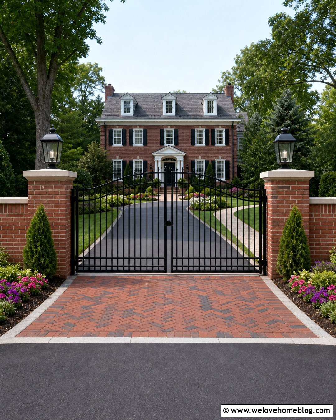Brick Pillar Driveway Gate - 40 unique driveway gates