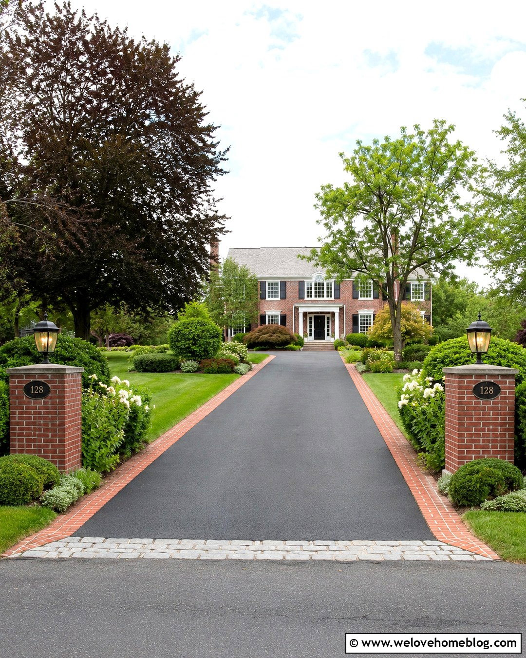Brick Pillar Driveway Sign - 20 Driveway Sign Ideas