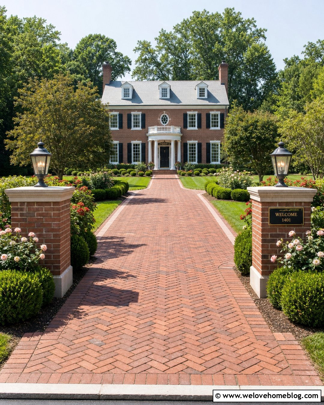 Brick Pillar Driveway Welcome Sign - 20 driveway welcome sign entrance ideas