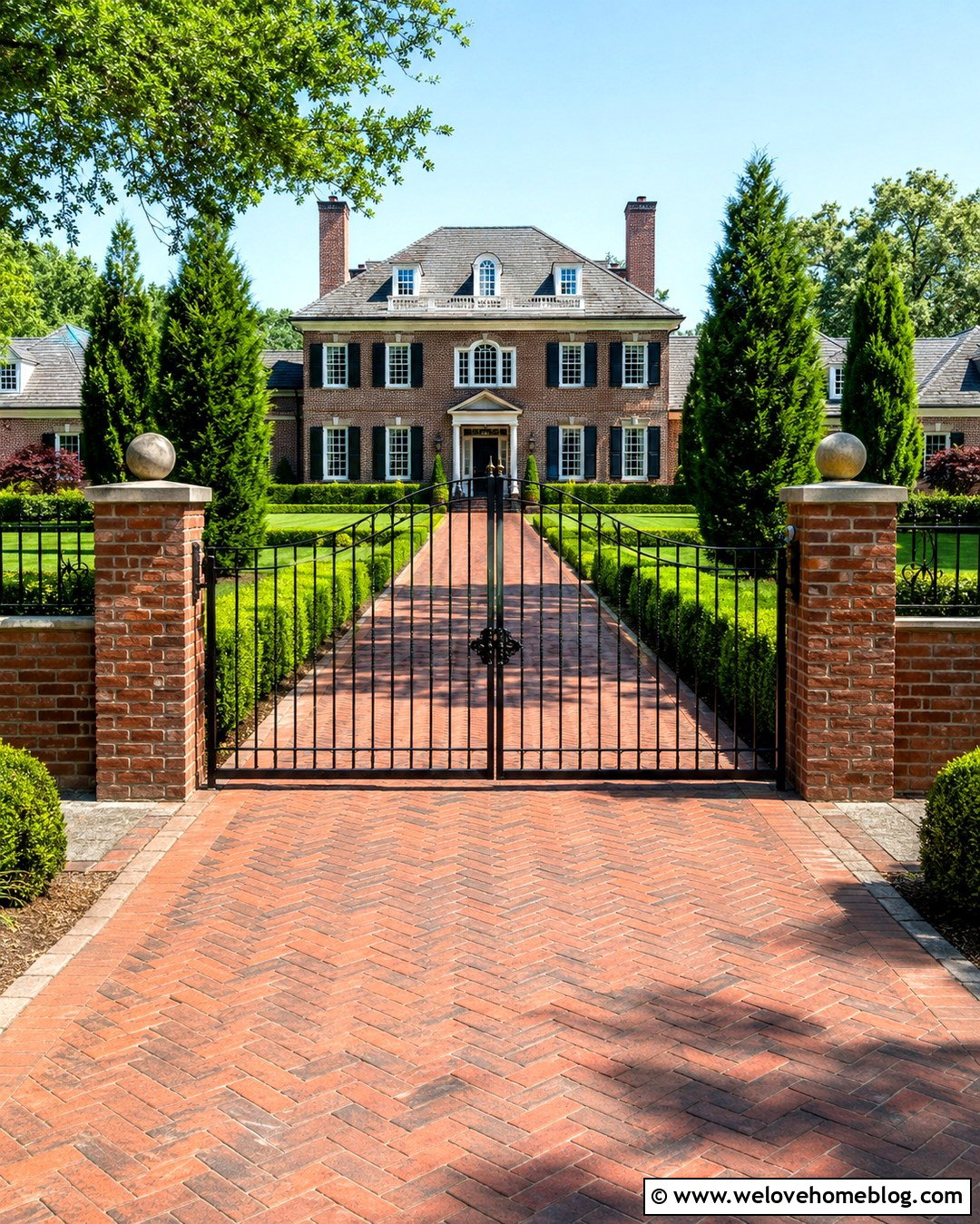 Brick Pillar Gate And Fence - 20 gates and fences driveway ideas
