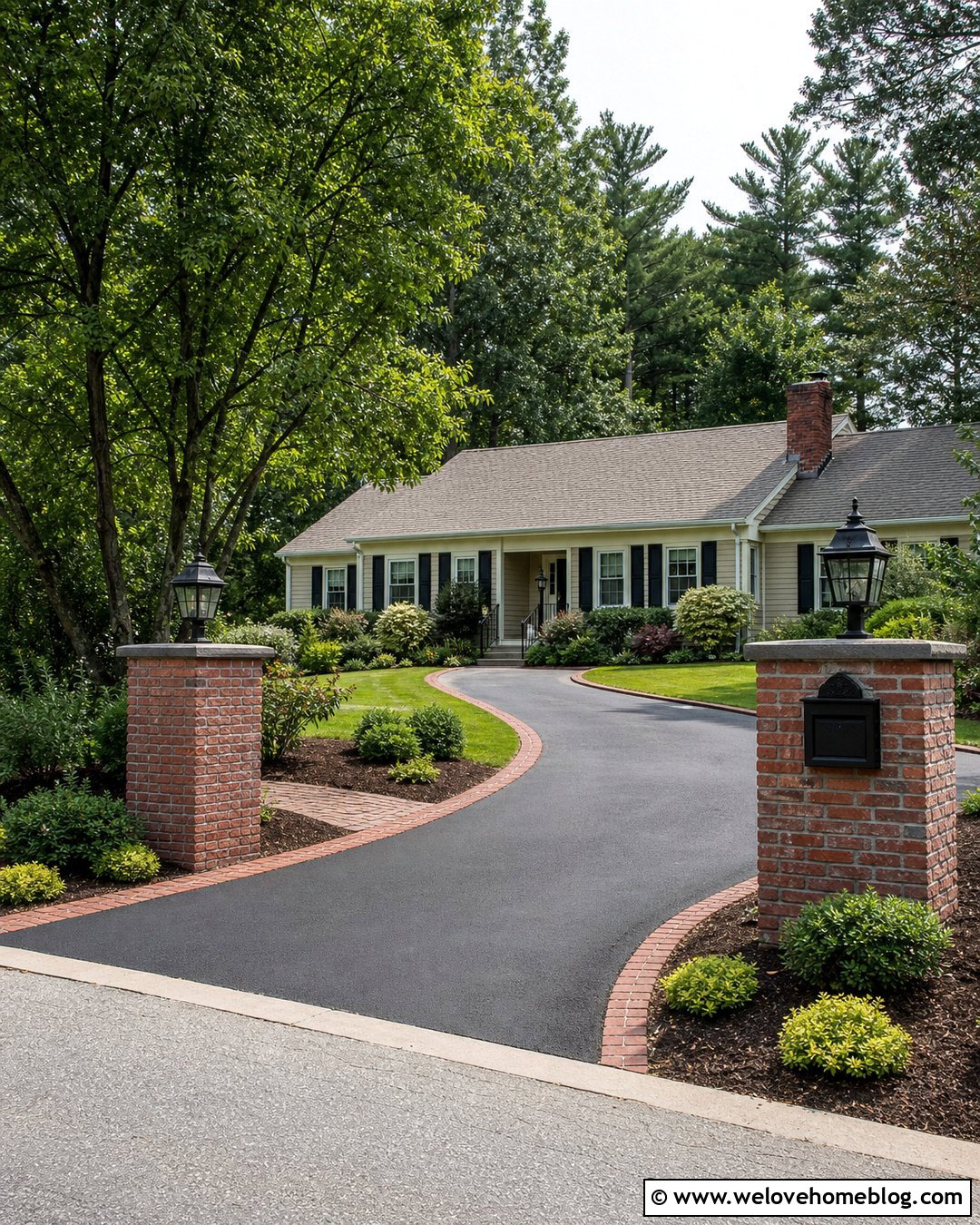 Brick Pillars With Built In Mailbox - 35 brick pillars driveway entrance ideas