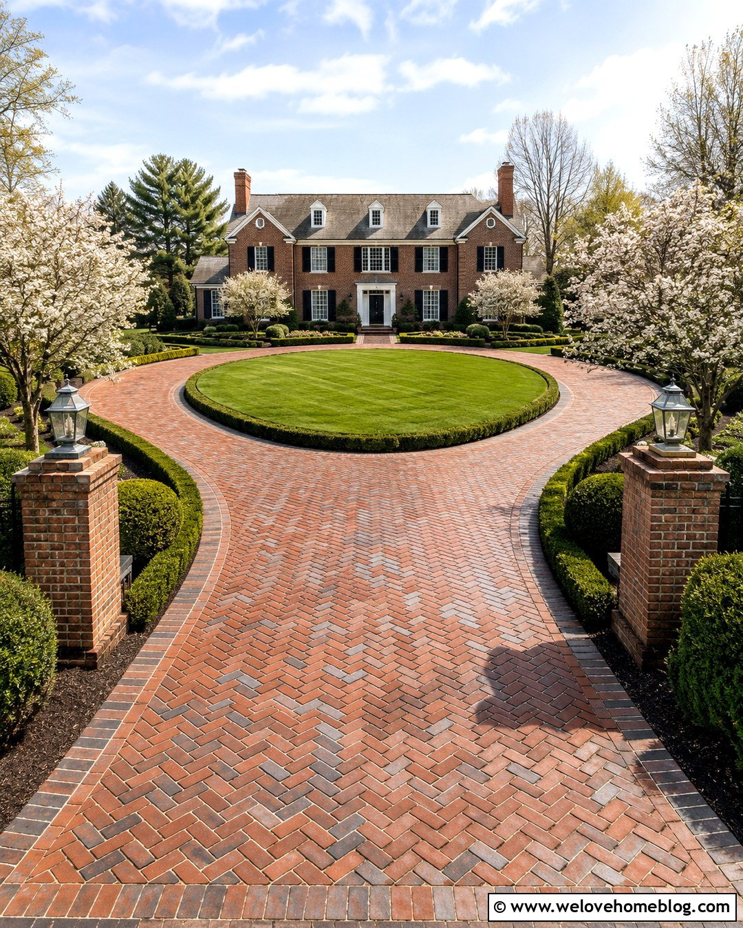 Brick Pull Through Driveway