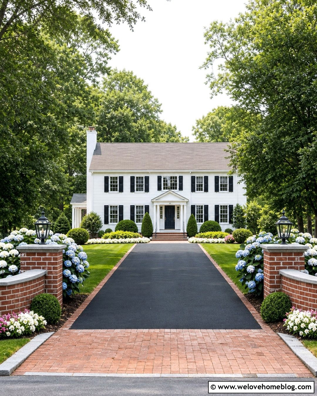 Brick Retaining Wall By Colonial Driveway - 20 retaining wall by driveway ideas