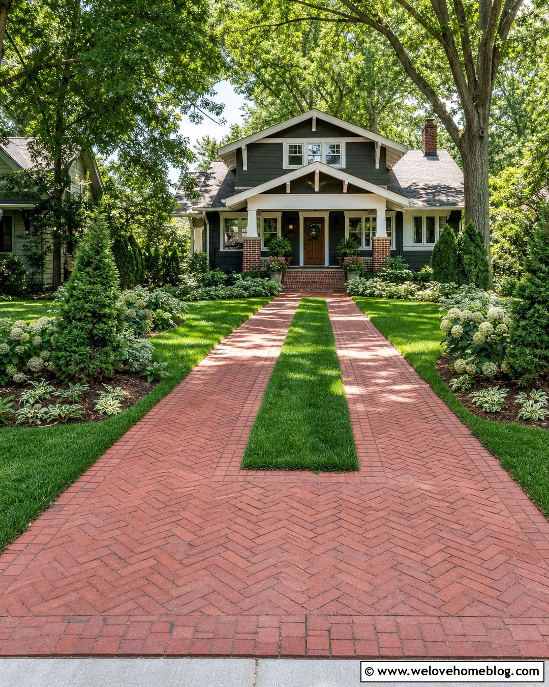 20 Brick Ribbon Driveway Ideas for Fresh, Charming Curb Appeal