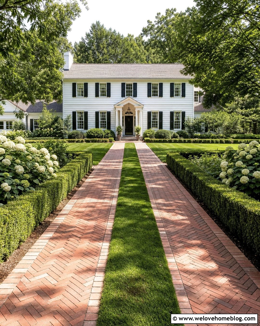 Brick Ribbon Grass Strip Driveway - 20 Grass Strip Driveway Ideas