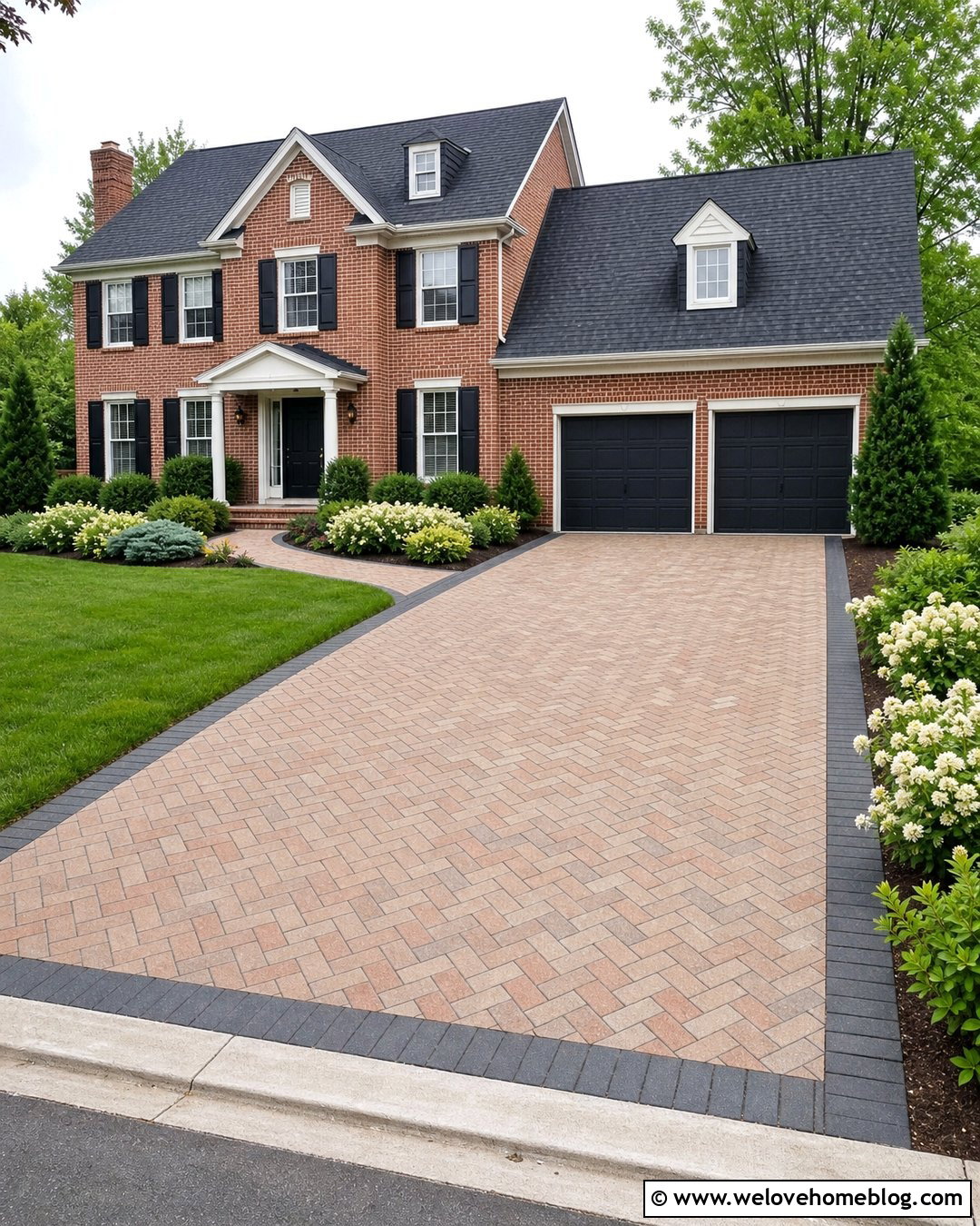Brick Stamped Concrete Driveway For Brick House - 20 Brick Stamped Concrete Driveway Ideas